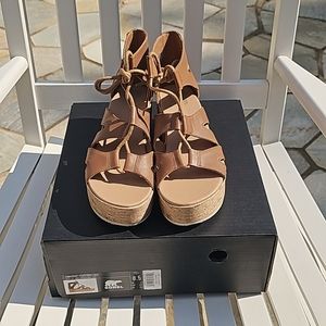 Sorel Cameron Wedge Sandal, Cognac, Size 8.5M